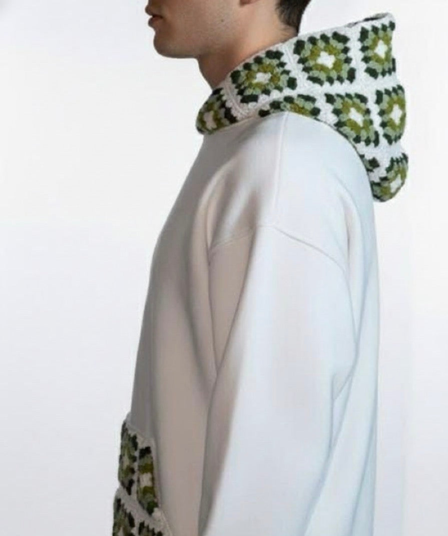 Pista Green Crochet Hoodie