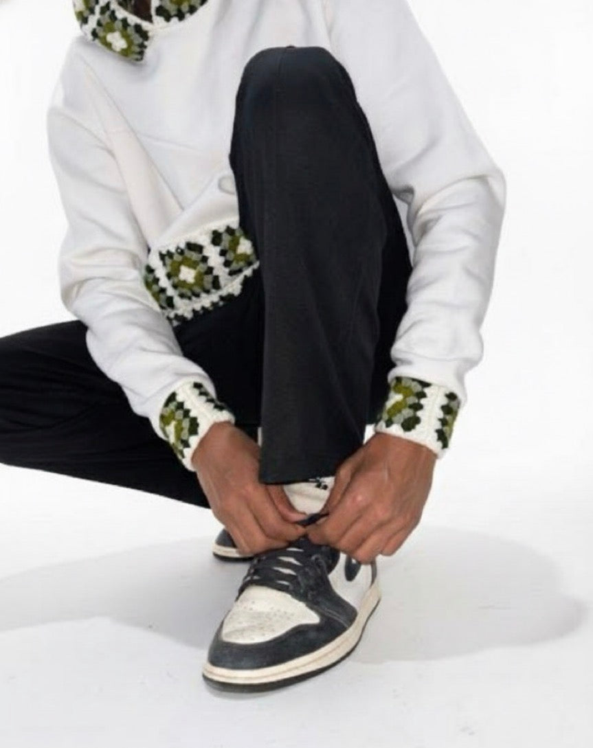 Pista Green Crochet Hoodie