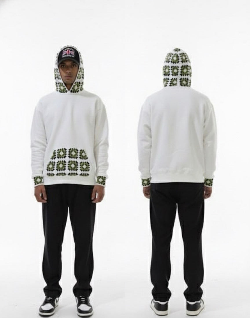 Pista Green Crochet Hoodie