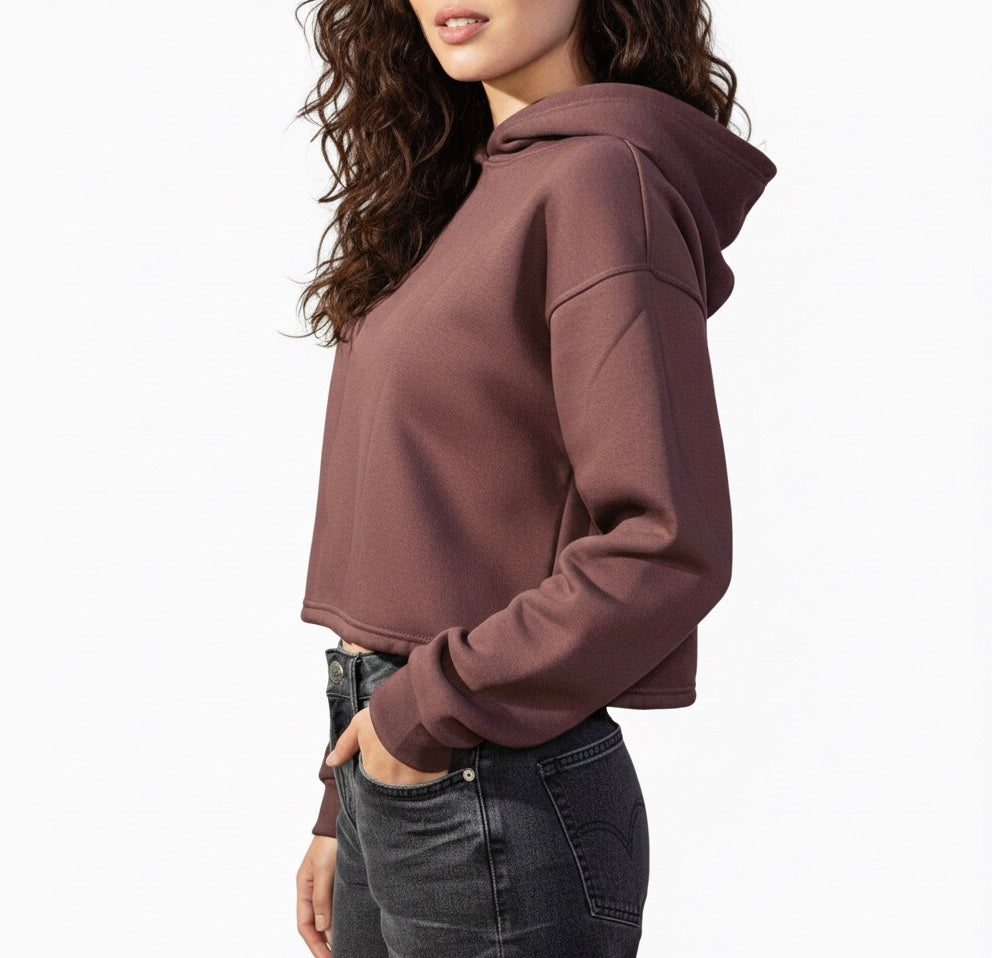 Brown Crop Hoodie